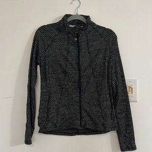 Black and Gray Zip Up Athleta Jacket